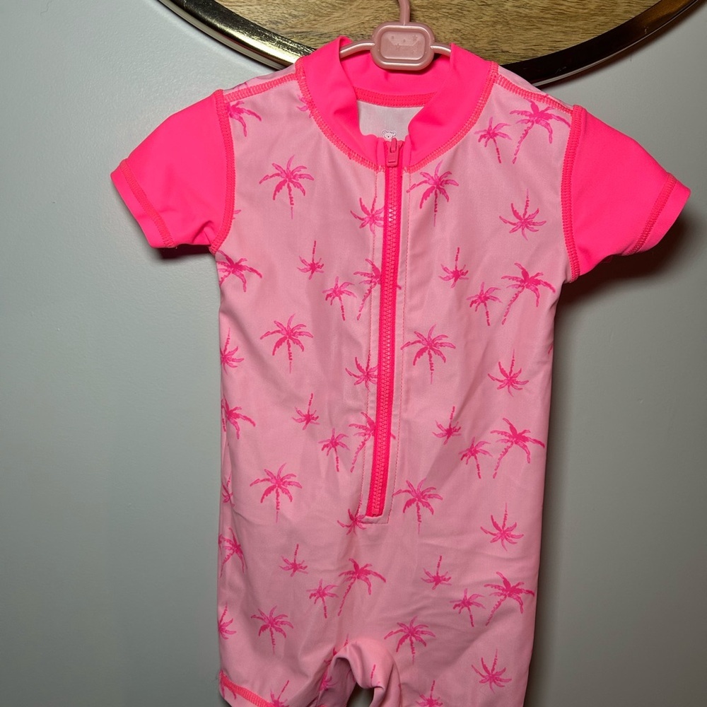 Koala Kids Pink Palm Tree One Piece Swimsuit
